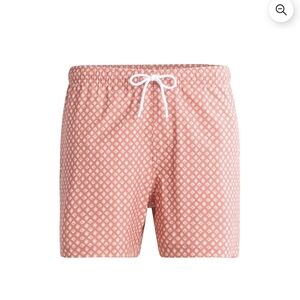 Men's Free Assembly Twill Orange Geo Print Swim Short 5". NWT. Size XL.